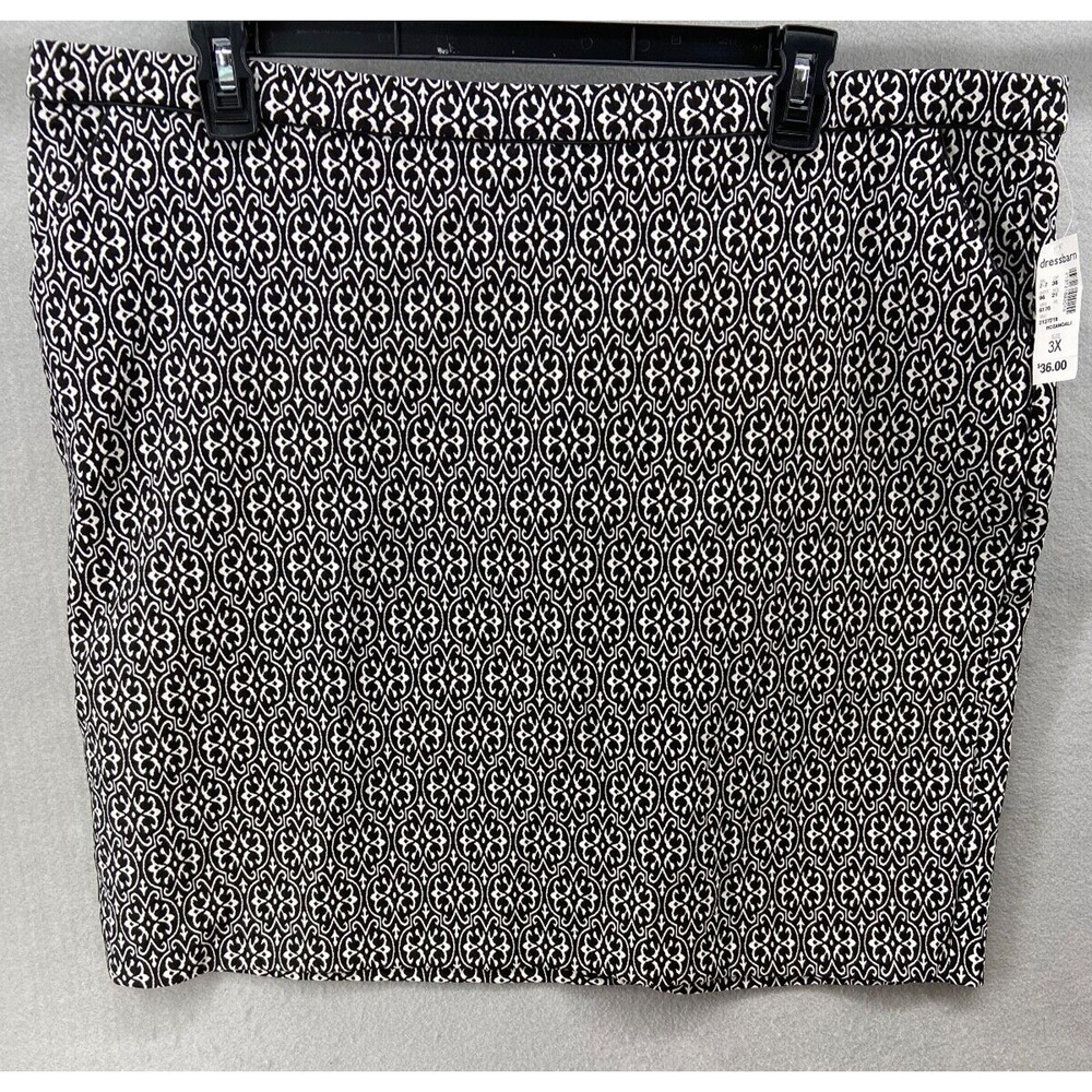 NWT Dress Barn Est 1962 Skirt Women Size 3X Black White Elastic Waist Stretch